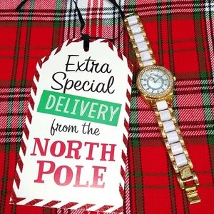 Woman's Gold Tavan watch with rhinestones. #9339